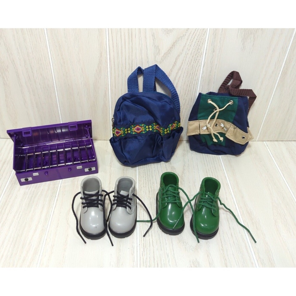 Battat Our Generation doll hiking boots backpacks‎ purple camping stove grill
